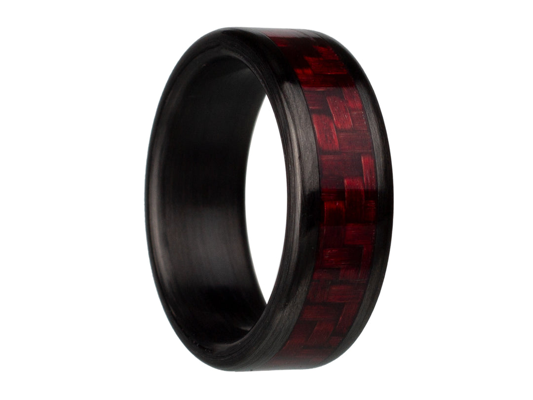 Vader Titanium & Red Carbon Fiber Ring