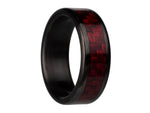Vader Titanium & Red Carbon Fiber Ring