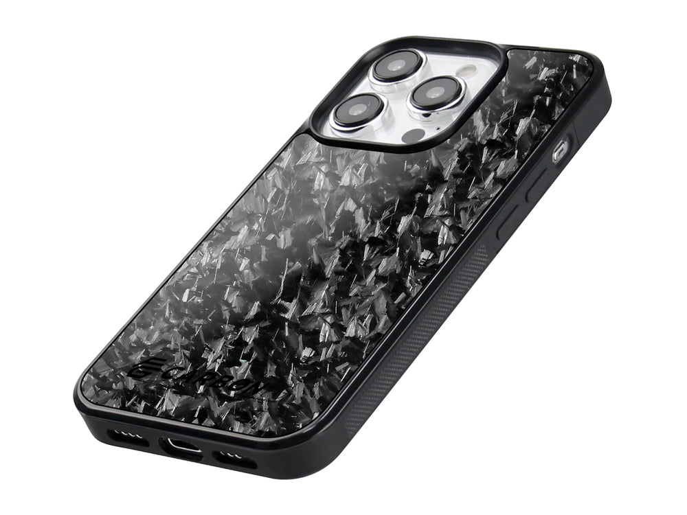 CarboFend Forged Carbon Fiber Case for iPhone 15 Pro Max, angled