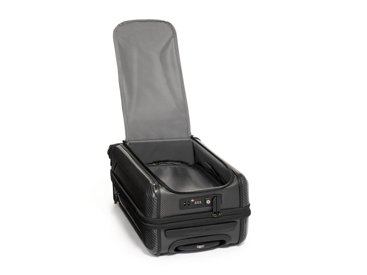 TUMI | McLaren Aero International Expandable 4 Wheeled Carry-On - Black Edition, open