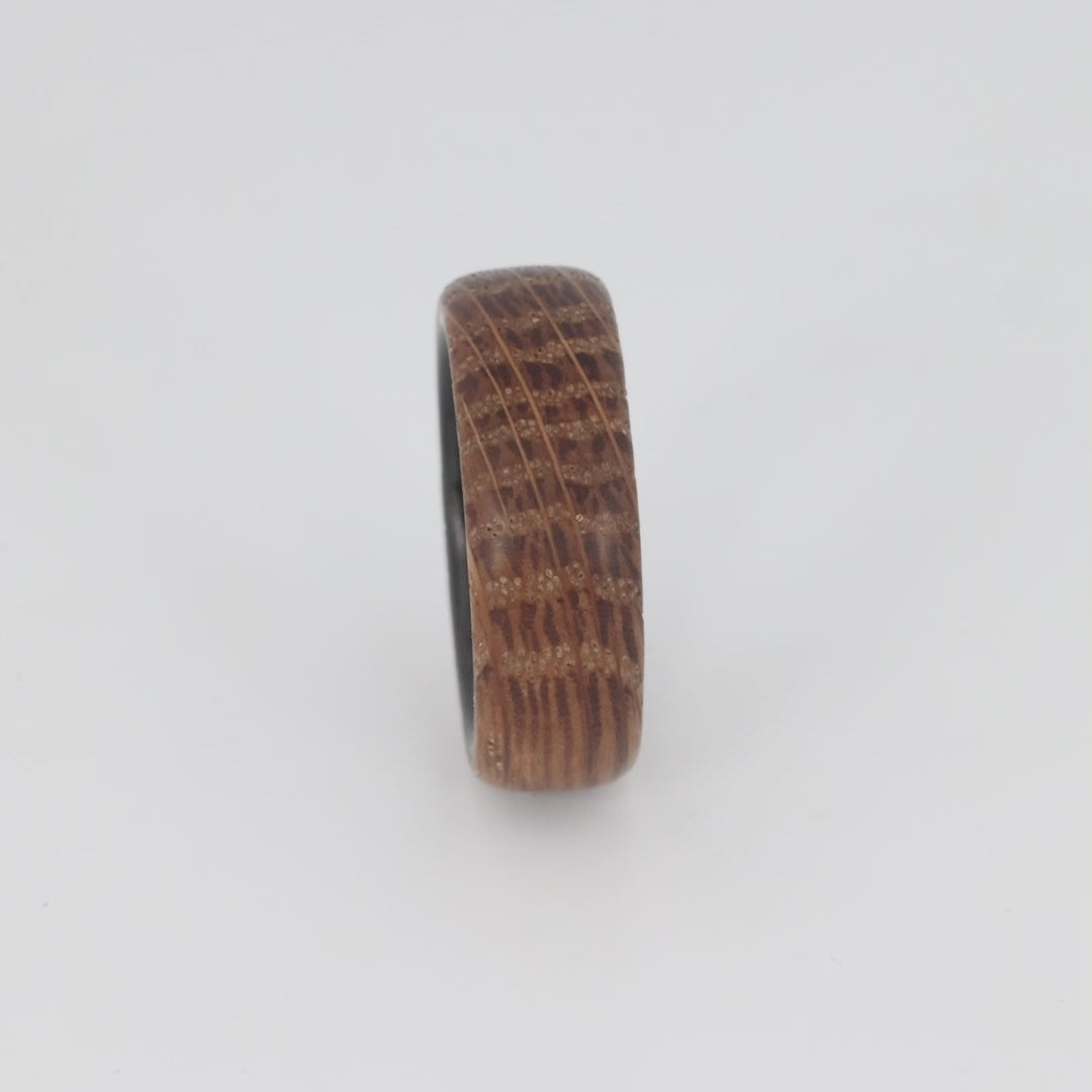 Distiller Carbon Fiber & Reclaimed Whiskey Barrel Ring 360 video