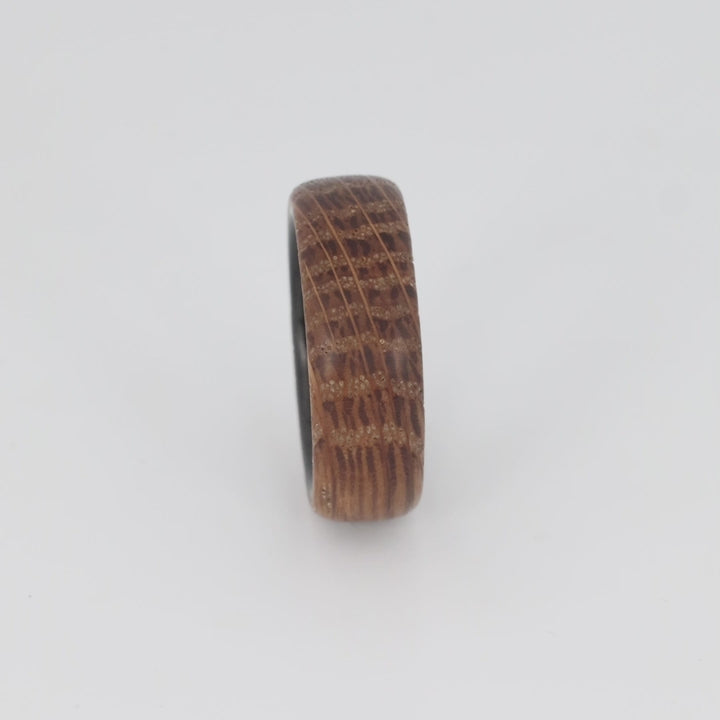 Distiller Carbon Fiber & Reclaimed Whiskey Barrel Ring 360 video