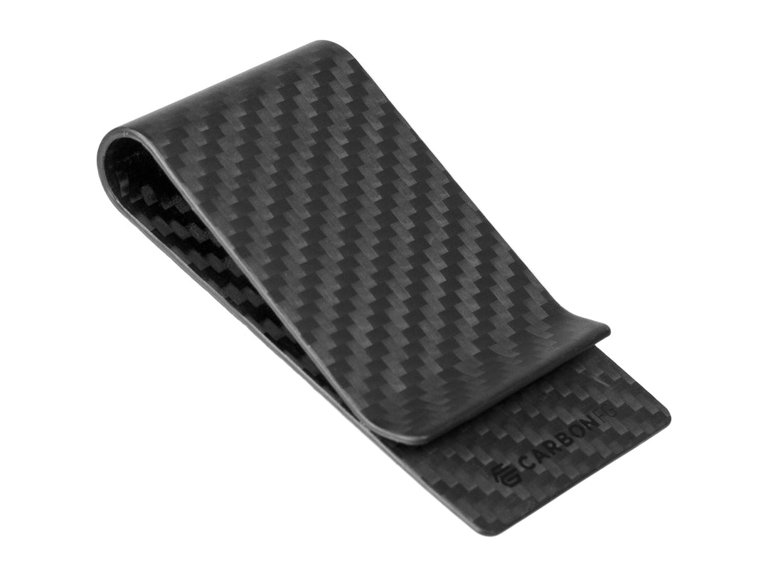 Real carbon fiber money clip in matte finish by CarbonFG