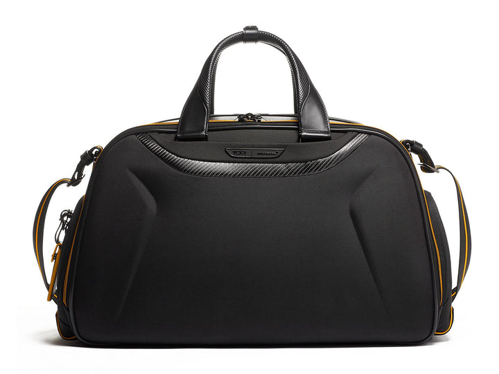 TUMI x McLaren Quantum carbon fiber duffel bag, front