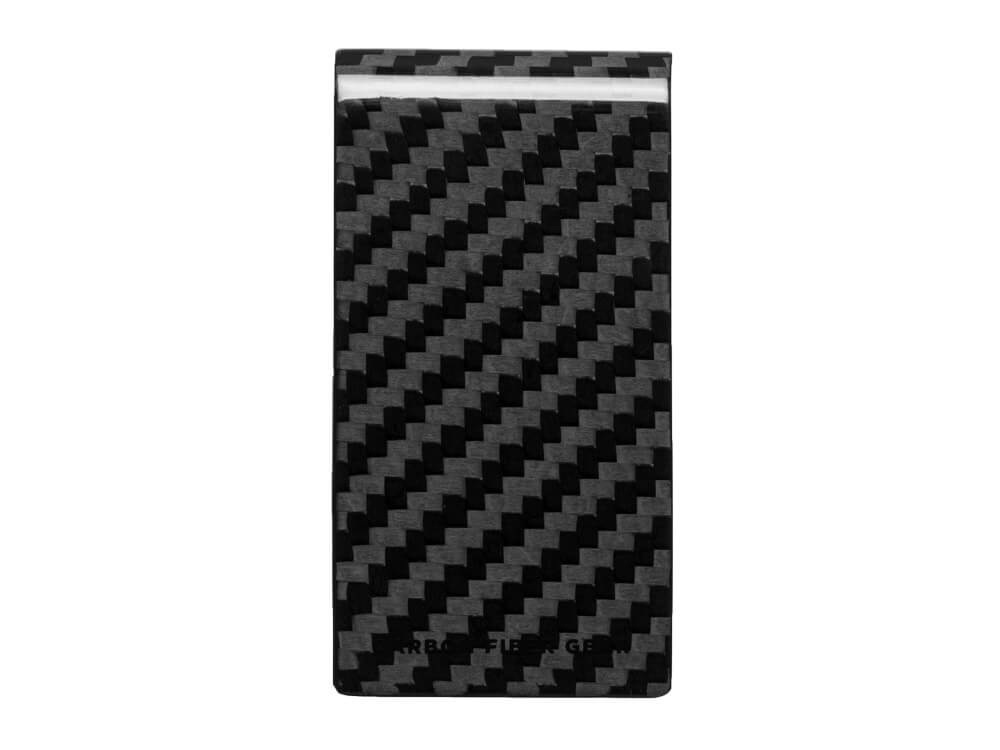 Back view of the high-gloss carbon fiber money clip