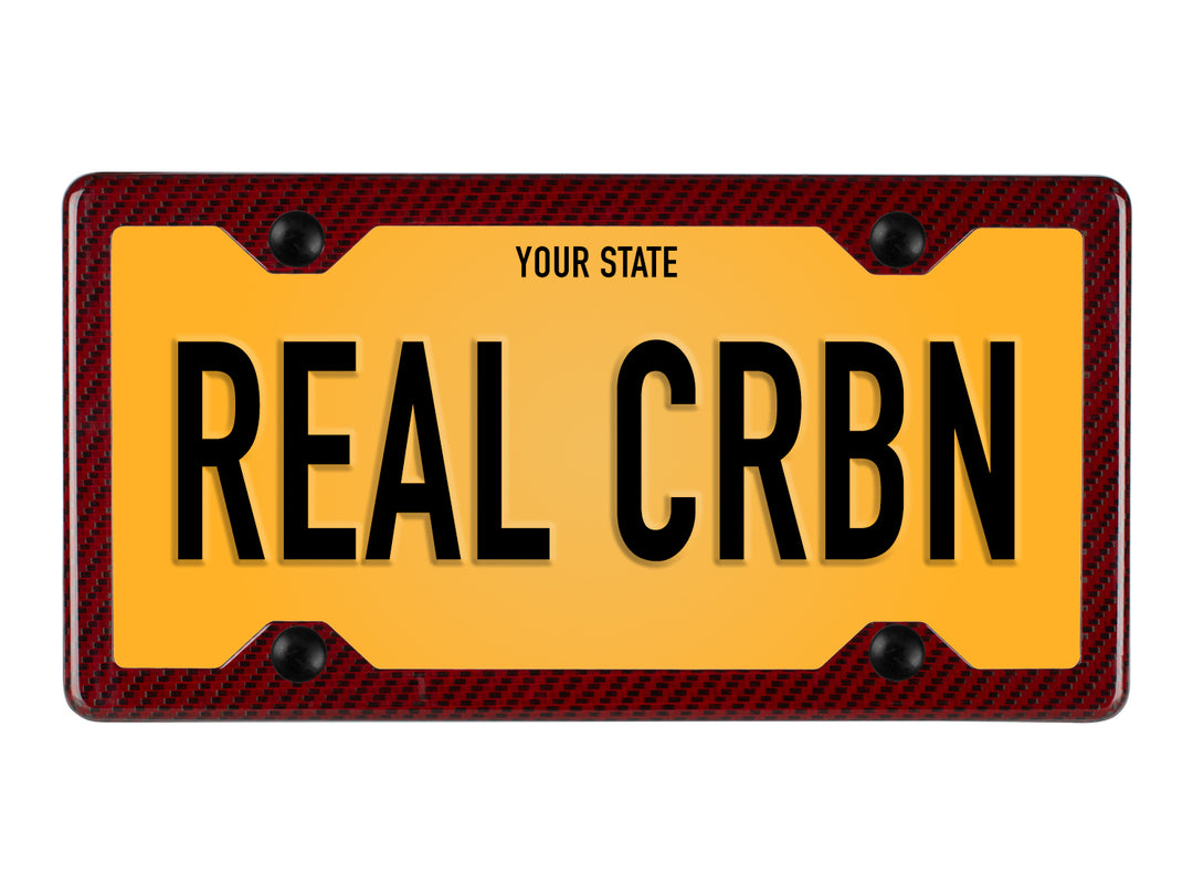 Red carbon fiber aramid fiber/kevlar license plate frame