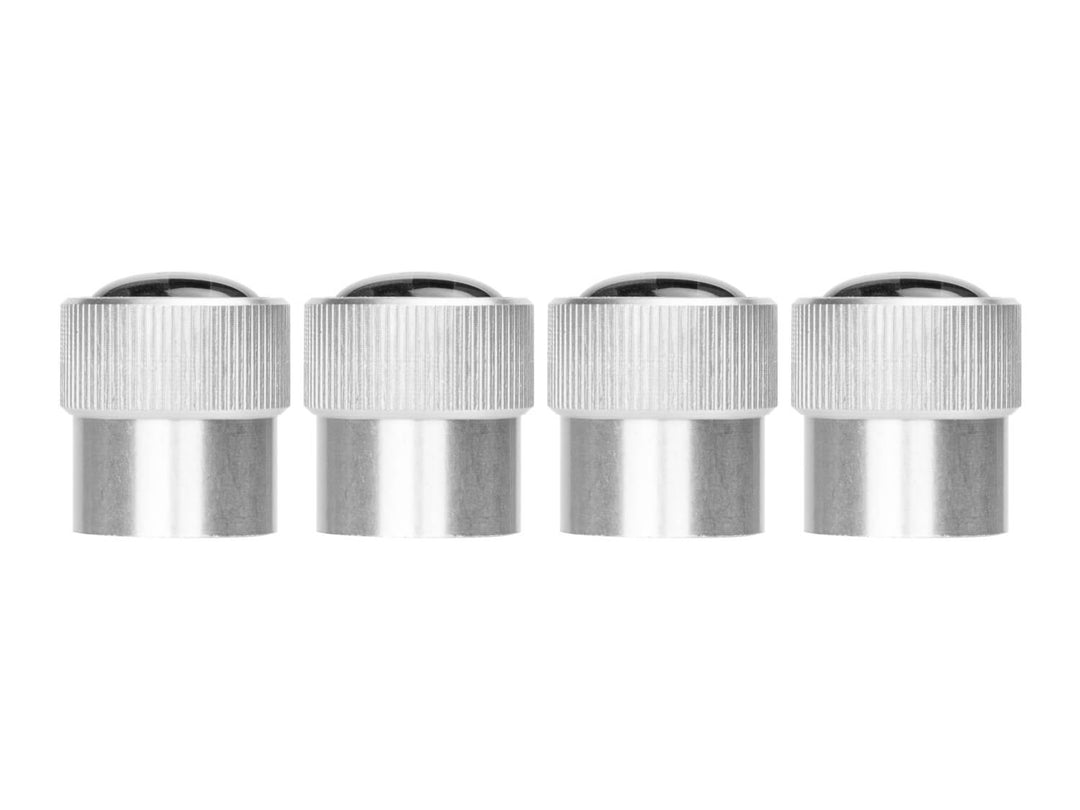 Carbon Fiber Valve Stem Caps - Premium Aluminum in black, side view