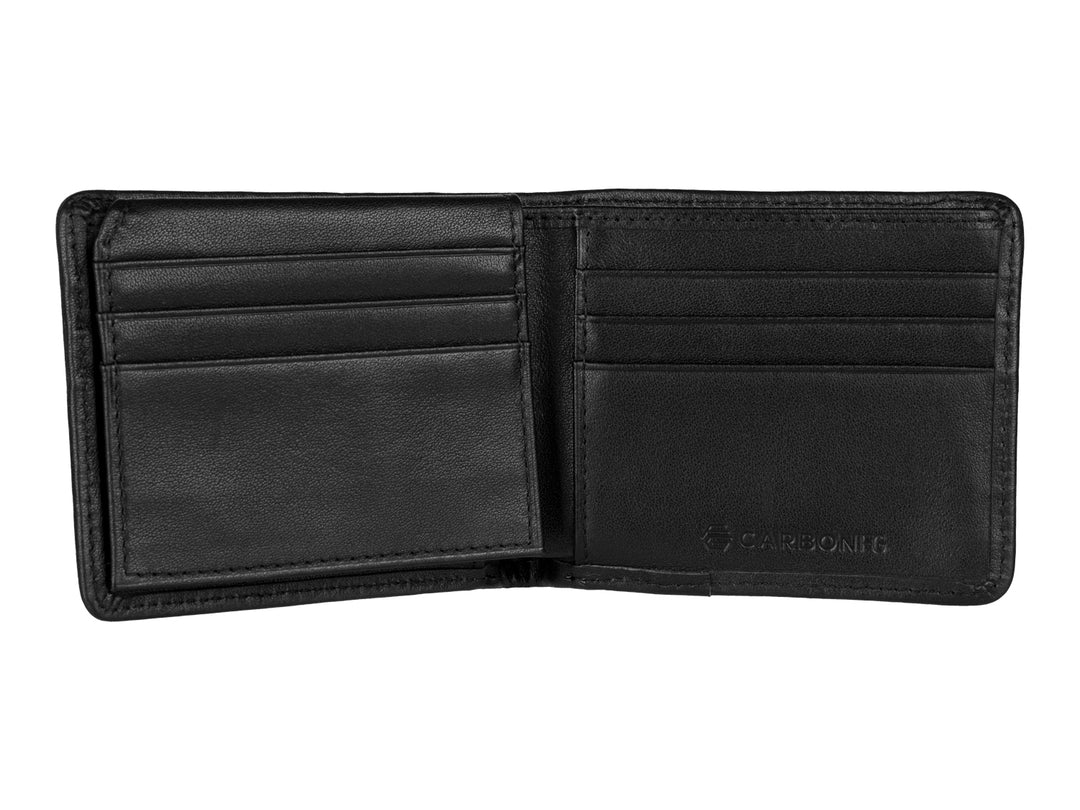 Carbon fiber wallet, open