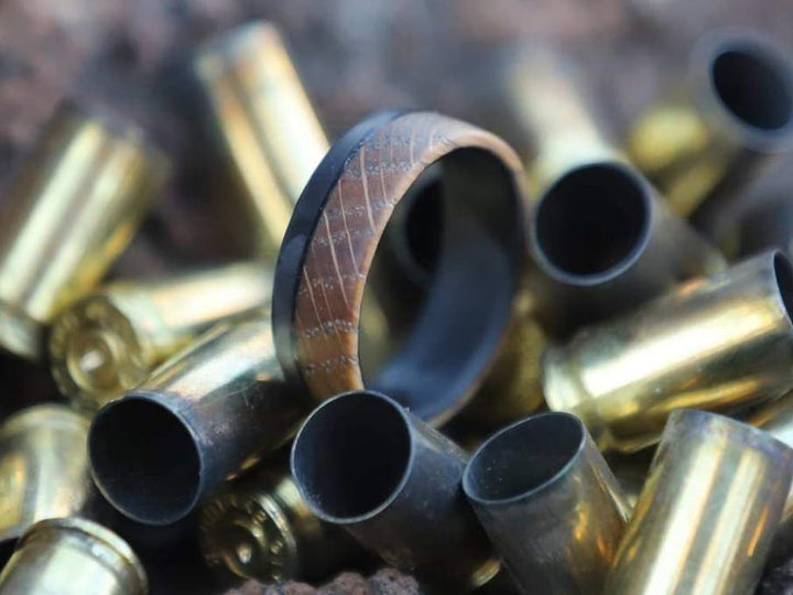 The Old Fashioned Carbon Fiber & High West Whiskey Barrel Ring by Element Ring Co.