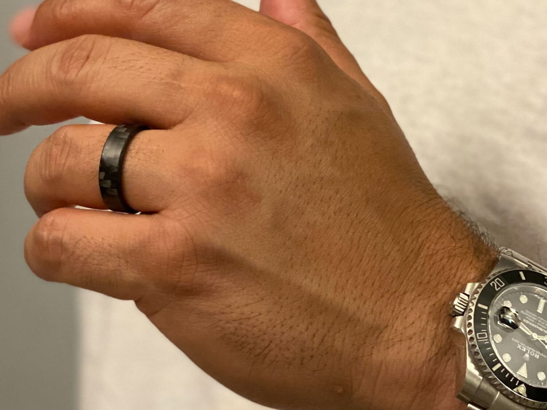 Oliver Paul Monterey Matte Carbon Fiber Ring