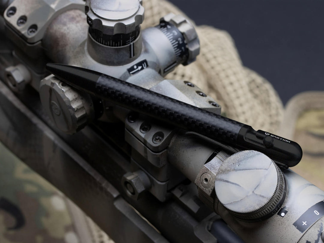 Bastion Blackout Bolt-Action Carbon Fiber Pen, lifestyle