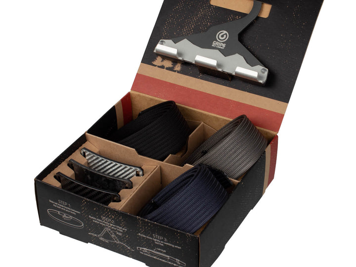 Grip6 Carbon Pack - 3 Interchangeable Belts with Carbon Fiber Buckles and Free Aluminum Hanger