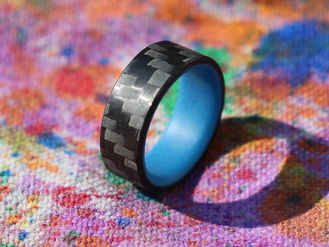 Blue racer on colorful paint