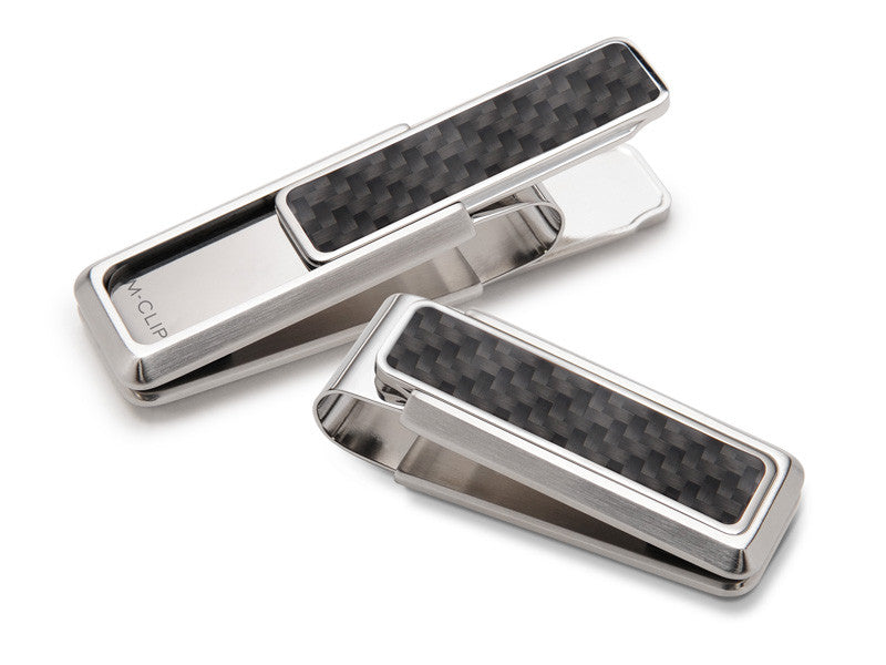 M-Clip Stainless Steel and Black Carbon Fiber Money Clip