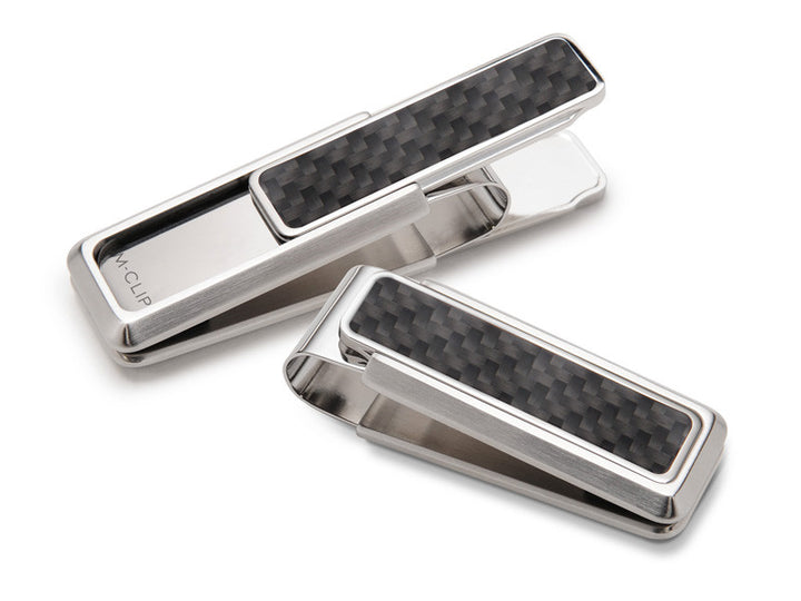 M-Clip Stainless Steel and Black Carbon Fiber Money Clip