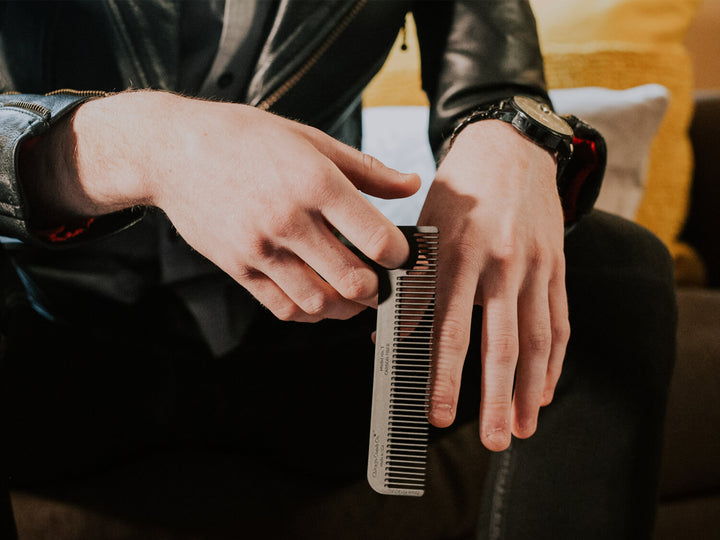 Chicago Comb Co Model No. 1 carbon fiber comb with model