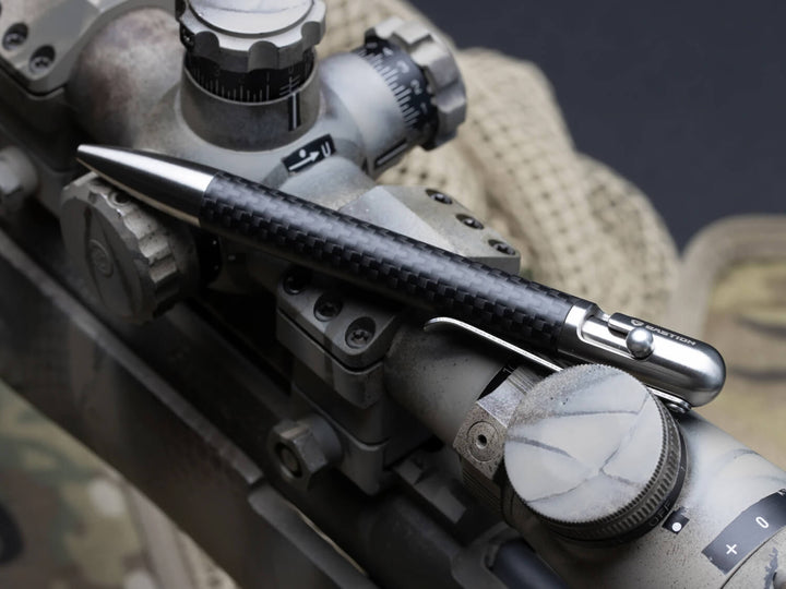 Bastion bolt-action carbon fiber stainless steel pen lifestyle