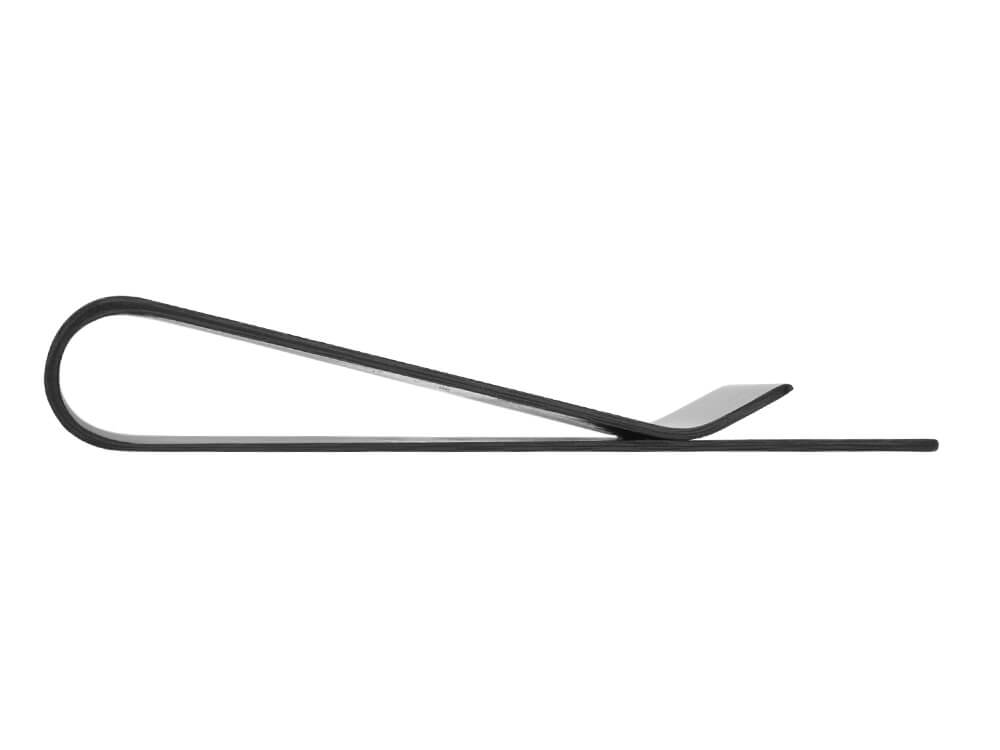 Side profile of the real carbon fiber money clip with high-gloss finish