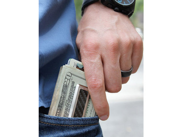 M-Clip Stainless Steel and Black Carbon Fiber Money Clip