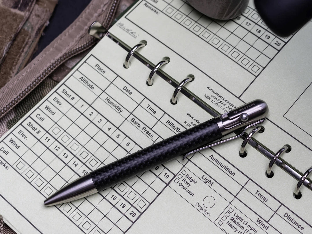 Bastion bolt-action carbon fiber stainless steel pen lifestyle