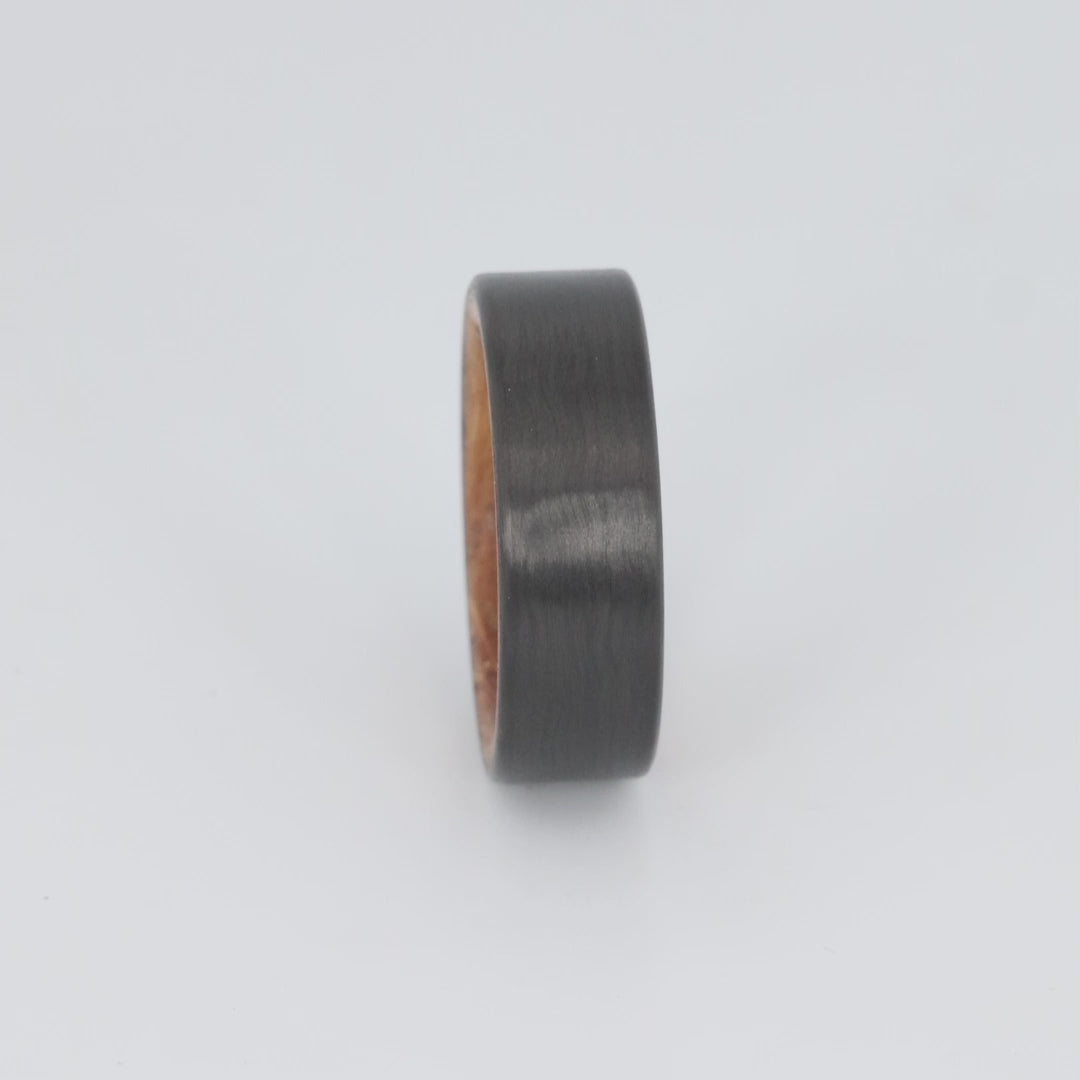 Cooper Carbon Fiber & Reclaimed Whiskey Barrel Wood Ring 360 video